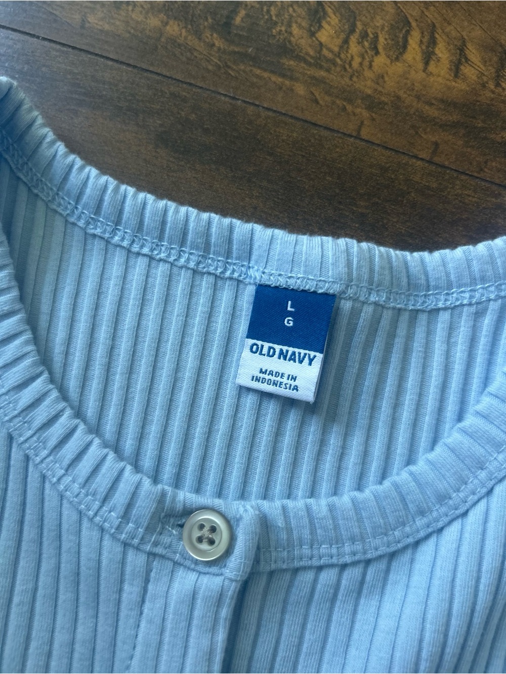 Old Navy Light Blue Ribbed Button-Up Tank - Picture 3 of 6